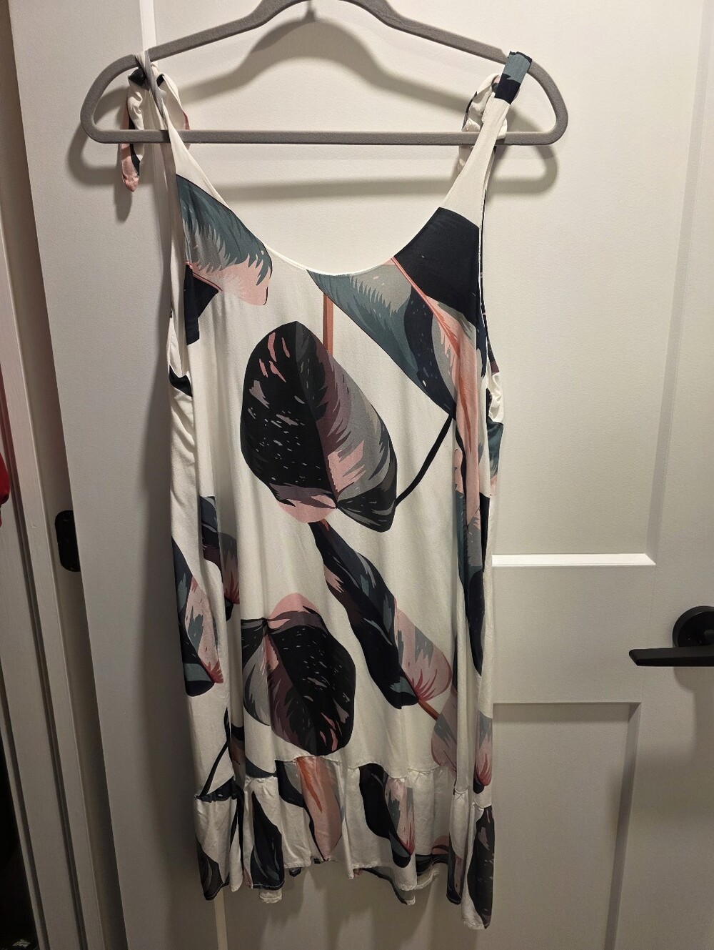 Women's Malai Cream Tropical Leaf Print Slip Dress